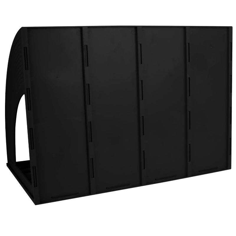 SAYEEC Sturdy Magazine Holder 4 Compartments Plastic Desktop File Organizer File Dividers Office Organizer Storage Document Magaizne Rack Display Box (Black) - Image 5